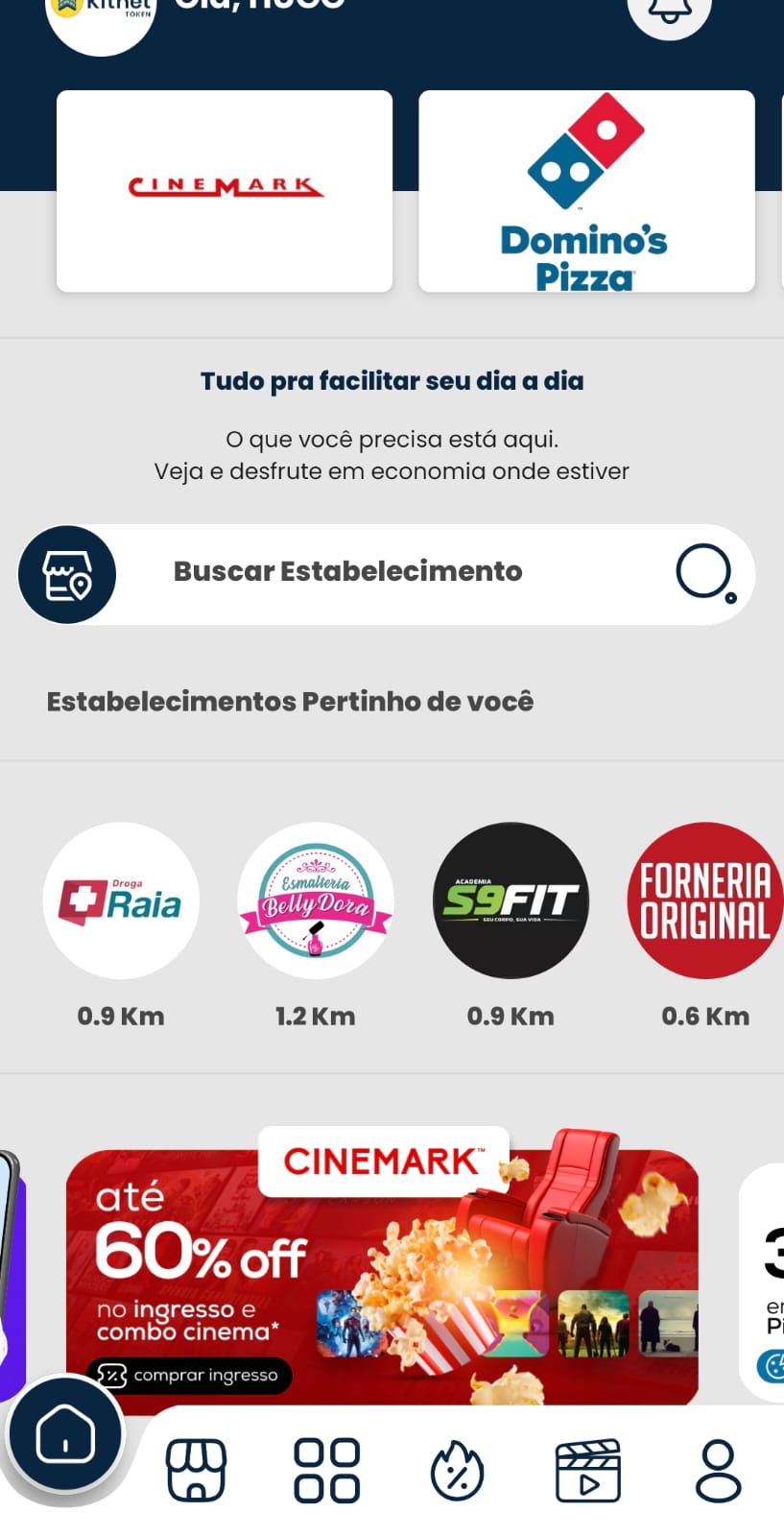 Tela do Aplicativo Clube Kitnet